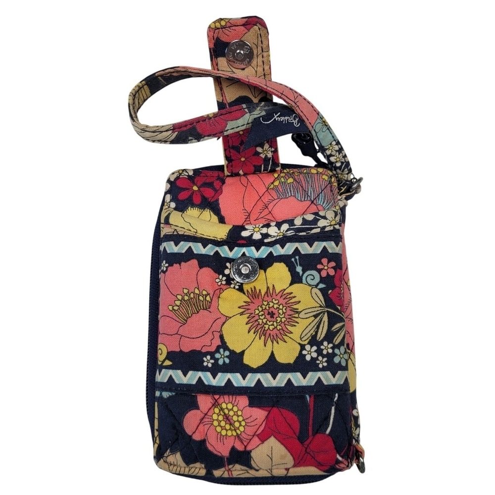Vera Bradley Happy Trails Carry It All Wristlet Wallet‎ Floral Navy - Picture 6 of 8